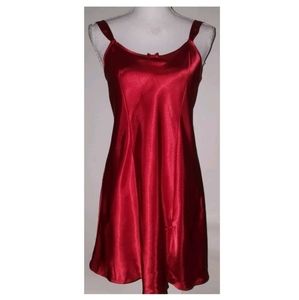 Morgan Taylor Intimates Red Satin Chemise